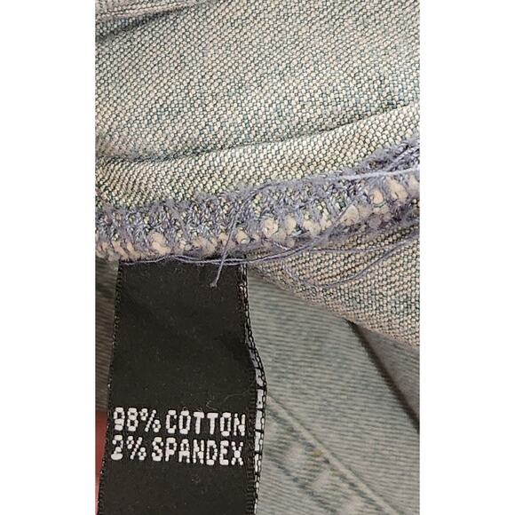 VTG Company Ellen Tracy Stonewash Ruffled Collar Denim Jacket 6 Long Sleeves - Picture 7 of 7